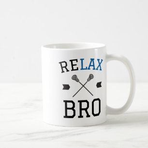 Mug Relax Bro Funny Lax Typographie Lacrosse Cadeau