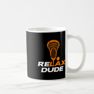 Mug Relax Dude Lacrosse Lax Stick V6 Orange