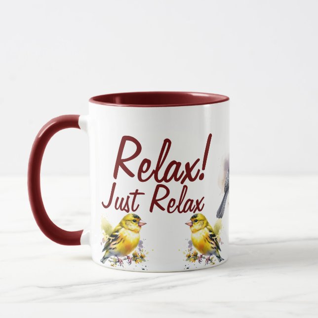 Mug Relaxez-vous simplement / Oiseau Moderne (Gauche)