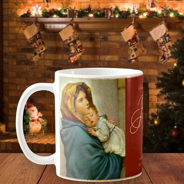Mug Religieux Madonna & Enfant Catholique Cadeau de No (Madonna and Child religious Christmas gift coffee cup for Christians)