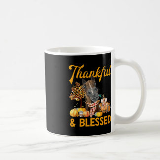 Mug remerciant et béni cheval citrouille tombent thank