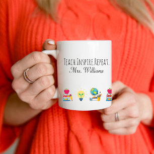 Mug Remerciement Enseignant Enseigner Inspirer Répéter