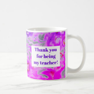 Mug Remerciement Enseignant Violet Rose Tie-Dye Merci