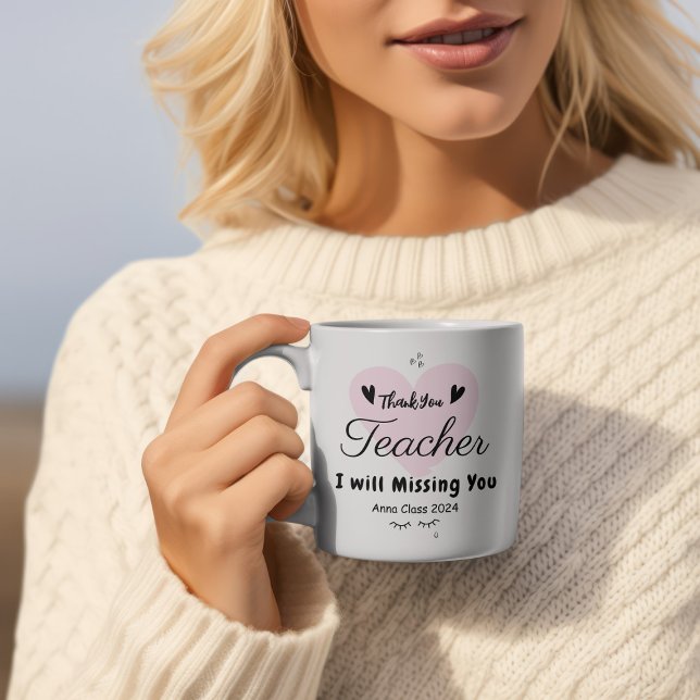 Mug Remerciement pour l'appréciation des enseignants É (Créateur téléchargé)