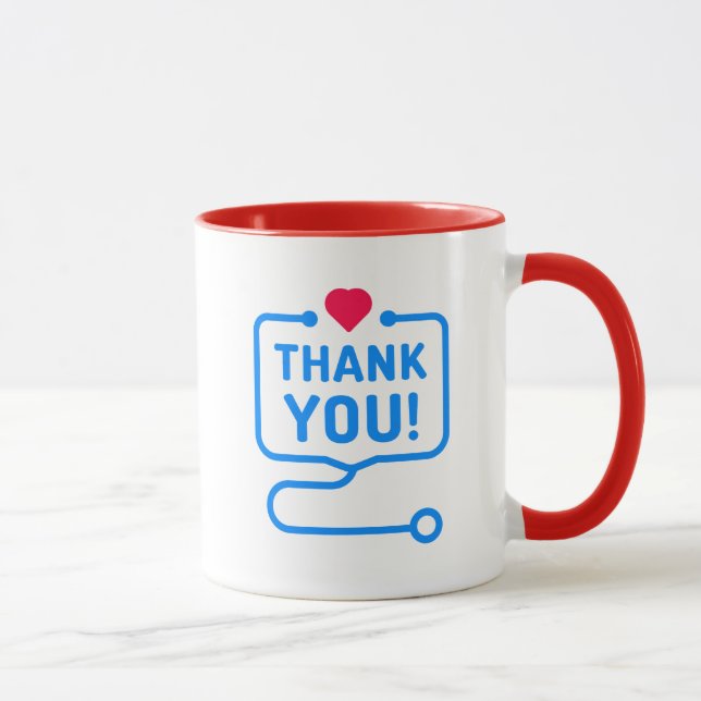 Mug Remerciements| Stéthoscope cardiaque (Droite)