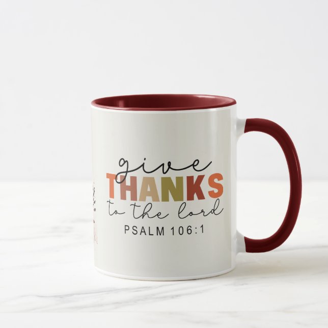 Mug Remerciez le Seigneur Thanksgiving Bible Verse (Droite)