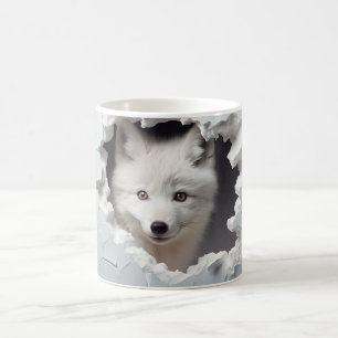 Mug Renard arctique en 3D, Amateurs de renards hiverna