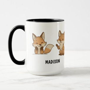 Mug Renard Dessiné à la Main Personnalisable Mignon