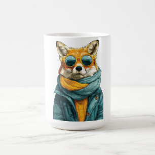 Mug Renard élégant portant des lunettes de soleil et u