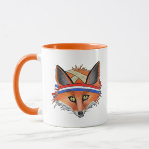 Mug Renard Rouge Hipster Drôle Animal Patriotique Band