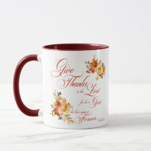 Mug Rendez grâce au Seigneur automne aquarelle florale