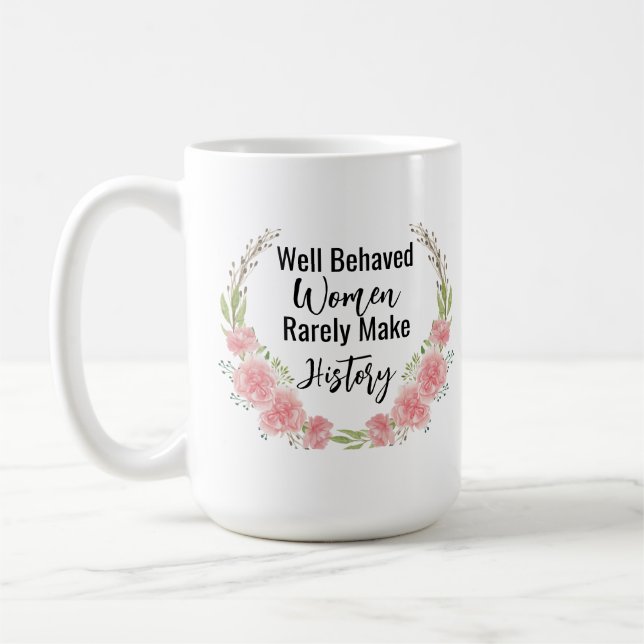 Mug Rendre l'histoire mignonne citation florale (Gauche)