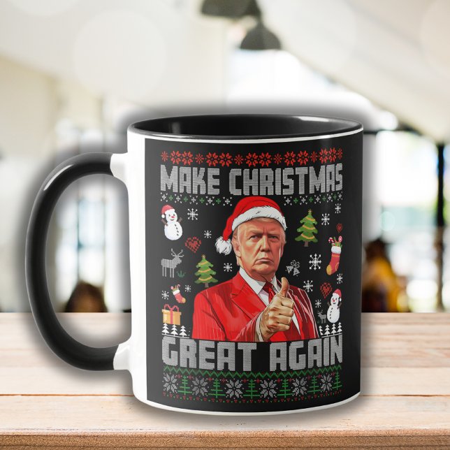Mug RENDRE NOËL GRAND | Trump Black (Créateur téléchargé)