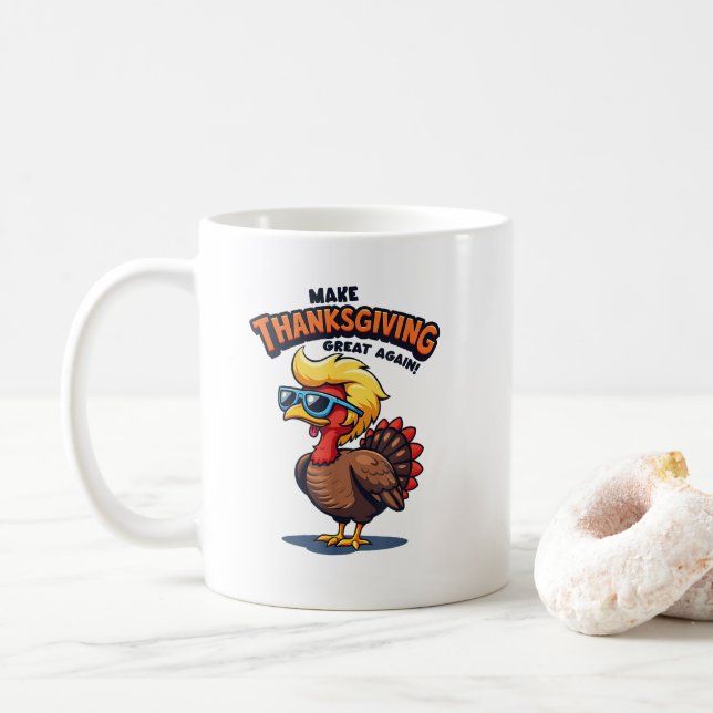 Mug Rendre sa grandeur à Thanksgiving Trump Turquie US (Avec donut)