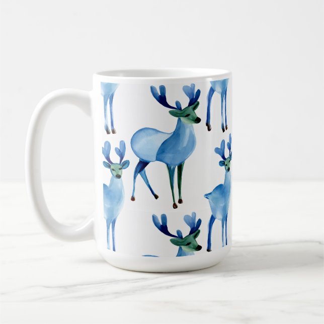 Mug Renne Bleu de Noël (Gauche)