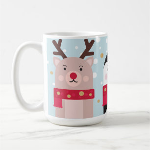 Mug Renne de Noël d'hiver, ours blanc et pingouin