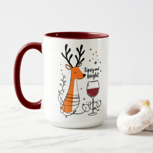 Mug Renne ivre et lumineux