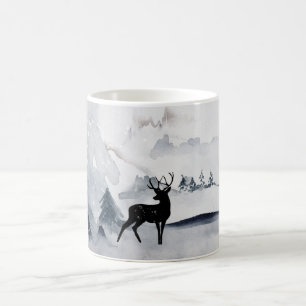 Mug Rennes dans l'Aquarelle gris sauvage Noël