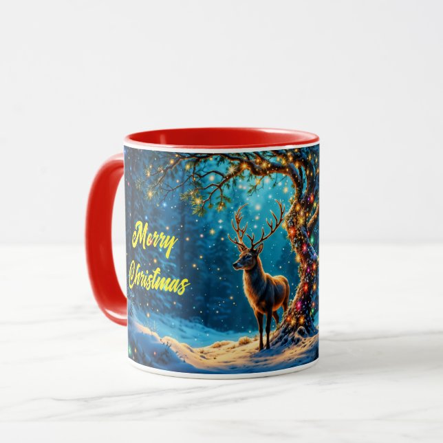 Mug Rennes de Noël Pôle Nord Art imaginaire (Devant gauche)