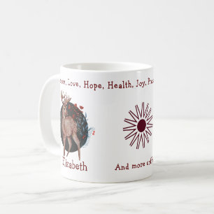 Mug Rennes Sur Fond Floral Bleu. Unique Et Drôle