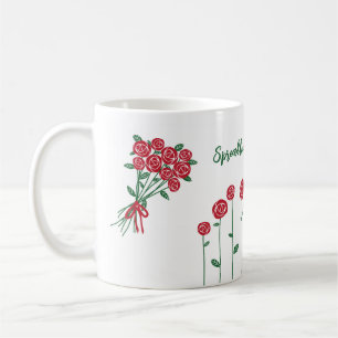 Mug Répandre l'amour, Roses rouges Customisé café Coup