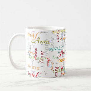 Mug Répéter le nom personnalisé sur l'ensemble de la M