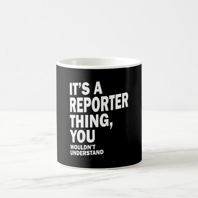Mug Reporter Titre du travail Teft Gift Mens Femmes (Centre)