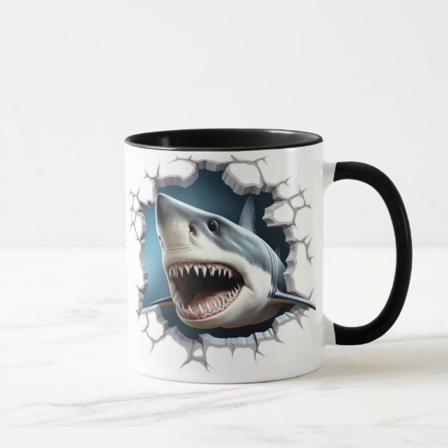 Mug Requin dans un mur (Droite)
