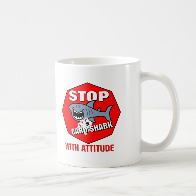 Mug Requin de carte avec l'attitude (Droite)