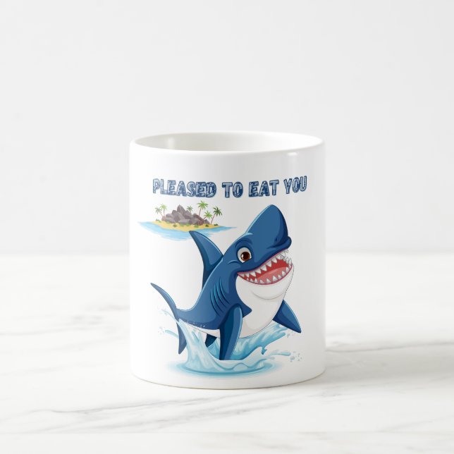 Mug Requin humoristique avec texte menaçant Café (Centre)
