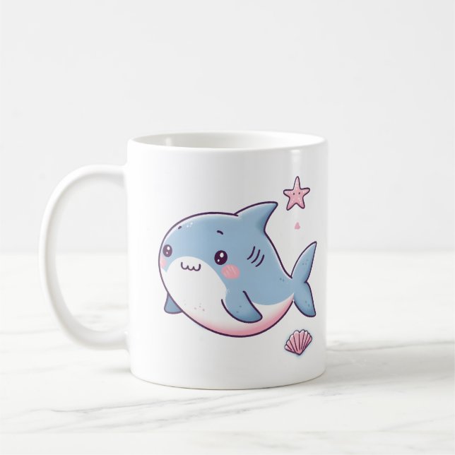 Mug Requin jouant avec le charme de l'océan gras (Gauche)