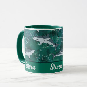 Mug Requins, marine, mer, poisson, prédateur, animal,