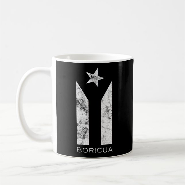 Mug Resiste Boricua Porto Rico Puerto Rico Black Fla (Gauche)