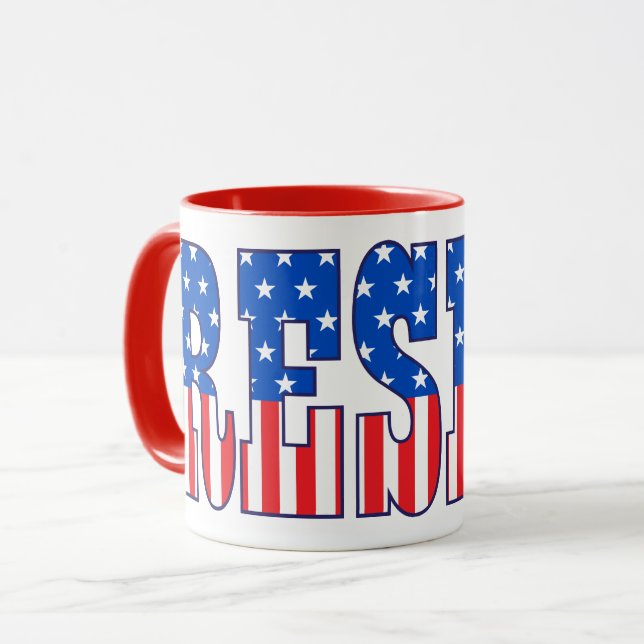 Mug Résister| Étoiles et stries (Devant gauche)