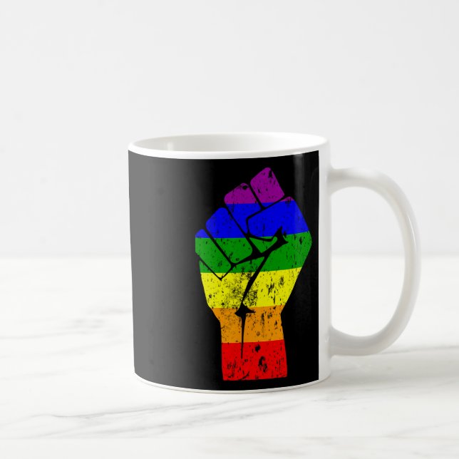 Mug Résistez au Gay pride d'indicateur Arc-en-ciel (Droite)
