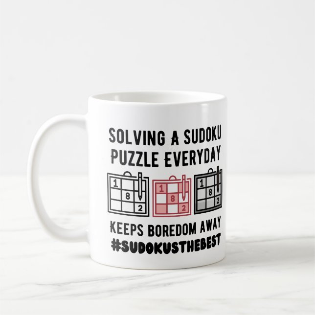 Mug Résoudre un casse-tête sudoku tous les jours (Gauche)