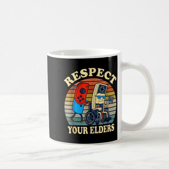 Mug Respect Your Elders Gaming Control Retro Funny Gam (Droite)