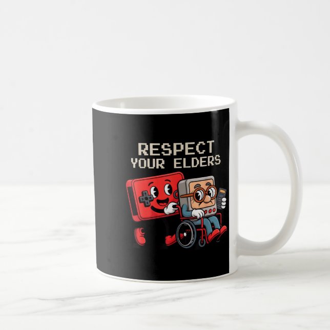 Mug Respect Your Elders Gaming Control Retro Funny Gam (Droite)