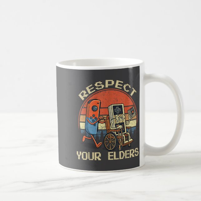 Mug Respect Your Elders Retro Gaming Funny Gamer Contr (Droite)
