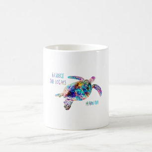Mug Respectez la citation de la tortue marine locale T