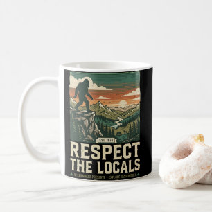 Mug Respectez le local - Bigfoot Sasquatch Vintage 