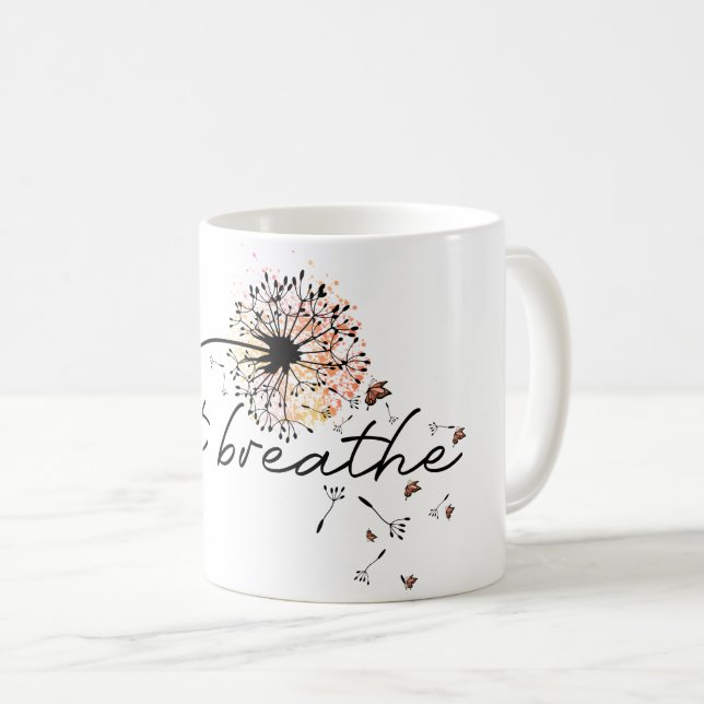 Mug Respirer le Dandelion Inspiration Yoga Encourager (Devant droit)