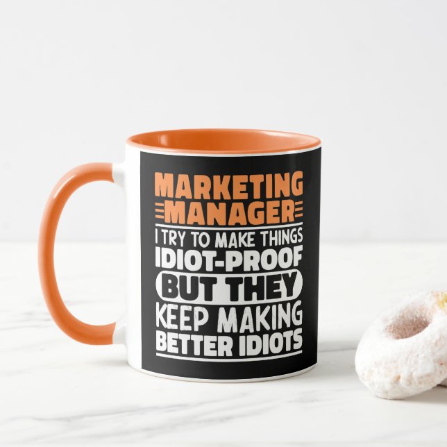 Mug Responsable Marketing J'Essaie De Faire Des Choses (Avec donut)