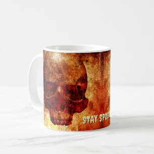 Mug Reste Éffrayant. Crâne humain 3D.