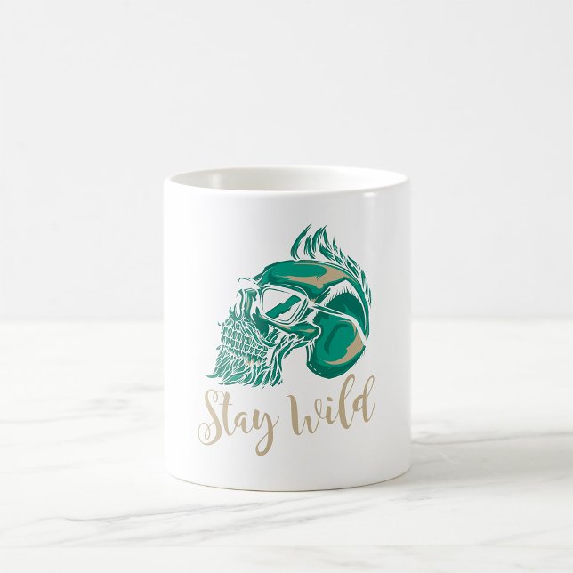 Mug Reste Sauvage Crâne Barbu Moderne (Créateur téléchargé)