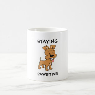 Mug Rester Pawsitive Mignonne Chien Chien Chien Pun Dr