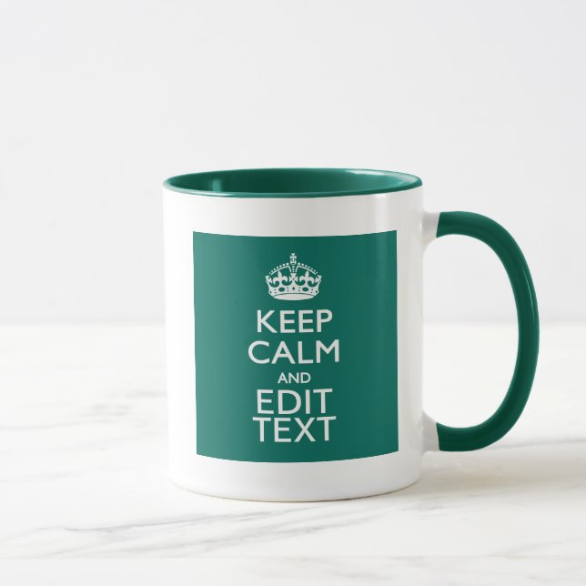 Mug Restez calme et laissez votre texte Turquoise (Droite)