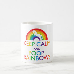 Mug Restez calme et Poop Rainbows Unicorn