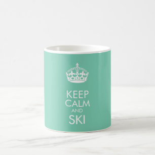 Mug Restez calme et skier - personnaliser texte et cou