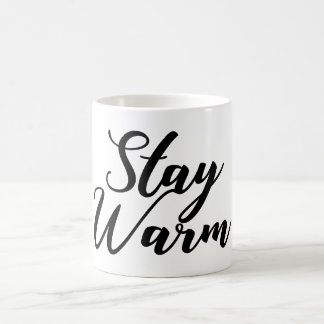 Mug Restez chaleureux mots typographie